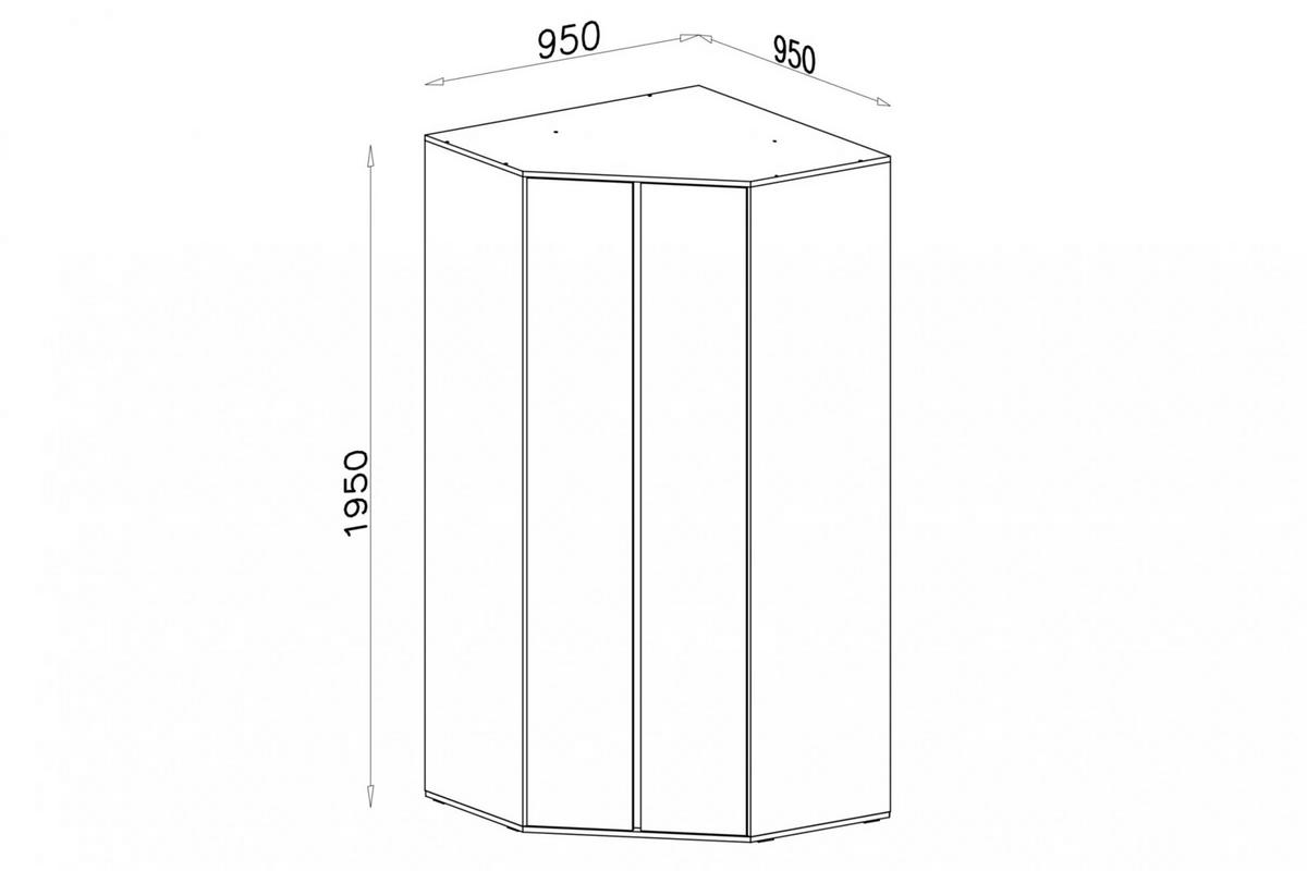 KINDERECKSCHRANK LIBU 02 zweitürig 95/95/195 in Eukalyptus / Baltic Düne Eiche - Alteiche/Eukalyptusholzfarben, Holzwerkstoff (95/195/95cm) - Deine Möbel 24