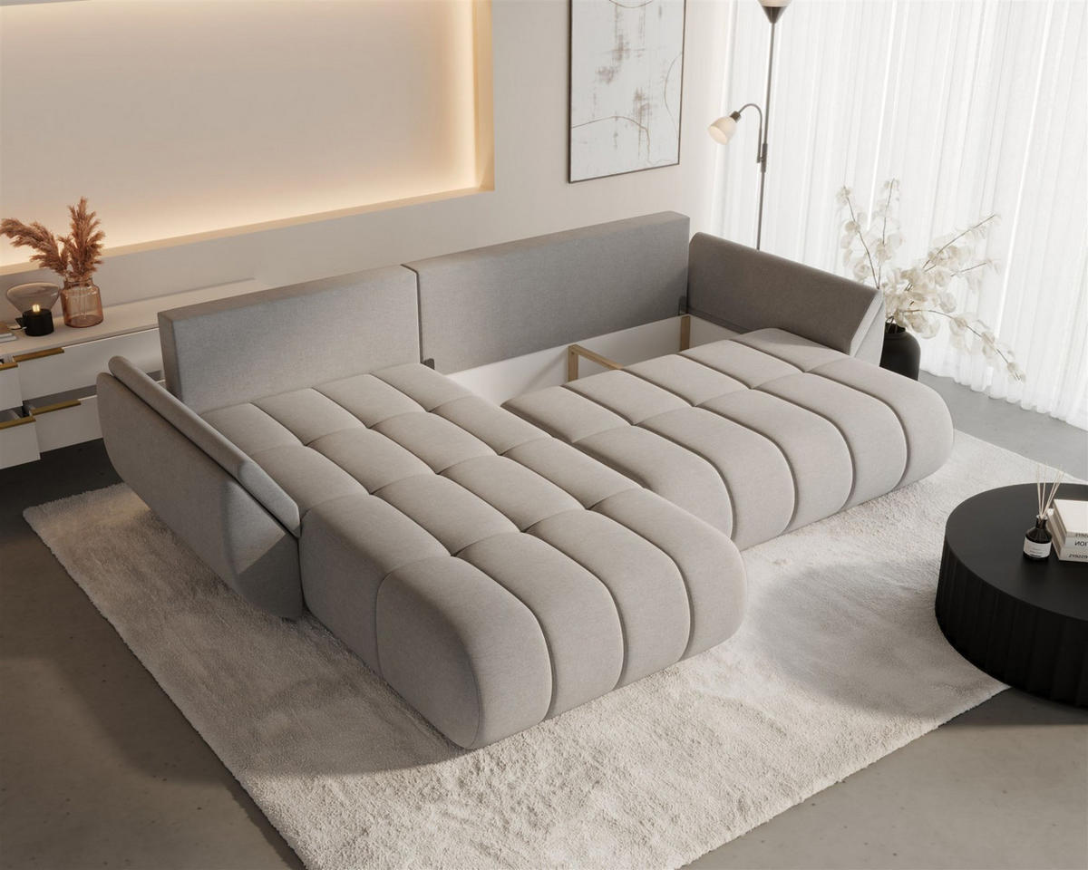 ECKSOFA Misato In Monolith - Anthrazit, Holzwerkstoff/Textil (175/280cm) - Fun Möbel