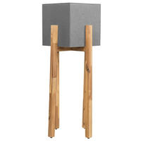 PFLANZENSTÄNDER Faserzement hellgrau mit Holzbeinen 95 cm Drimos - Hellbraun/Hellgrau, Stein (95cm) - Beliani