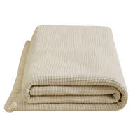 TAGESDECKE Baumwollmusselin 180x250 cm. Beige. - Beige, Textil (180/250cm) - SOWL