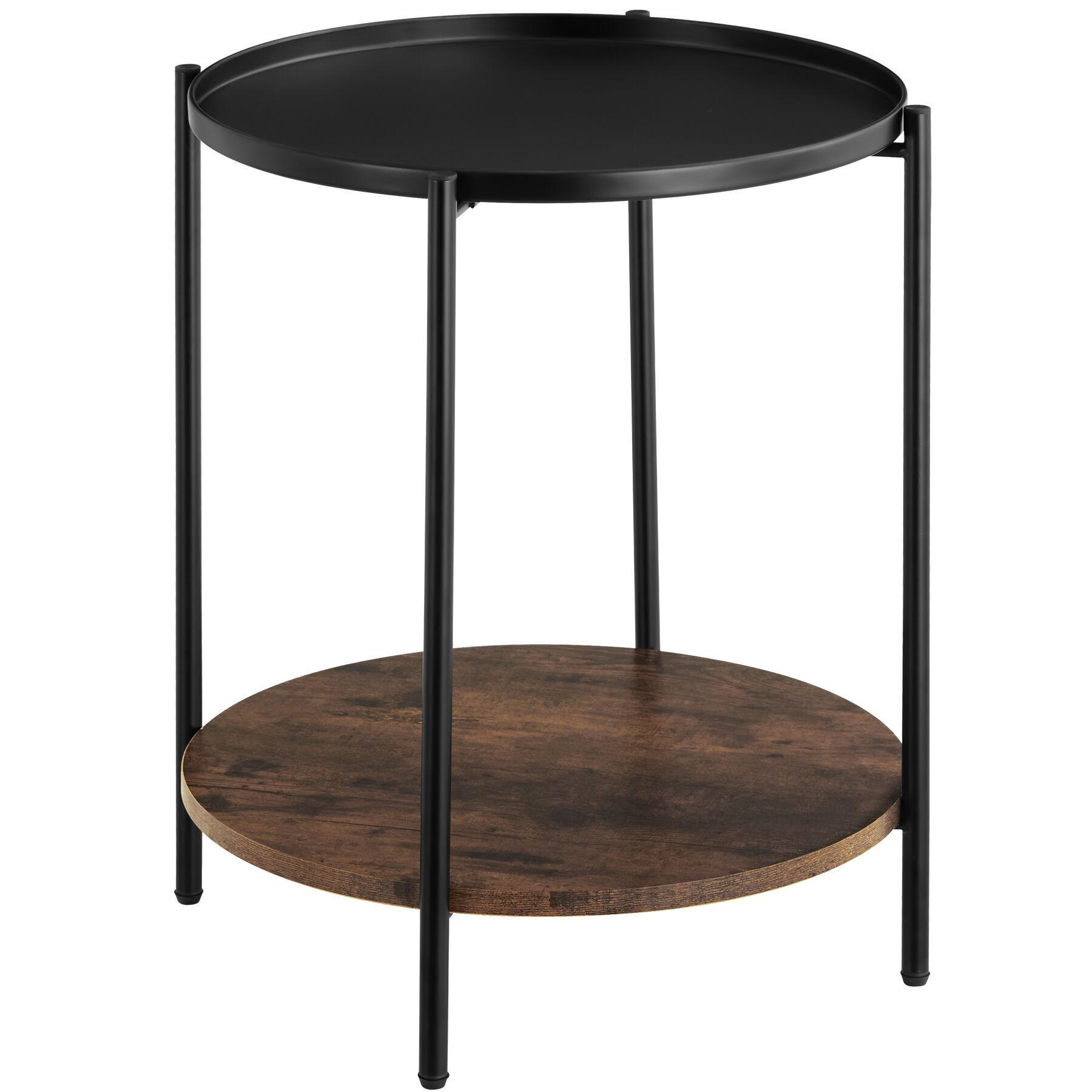 BEISTELLTISCH Sunderland,45,5 x 54,5 cm,Industrial Holz dunkel, rustikal - Rostfarben, Holz (45.5/45.5/54.5cm) - tectake