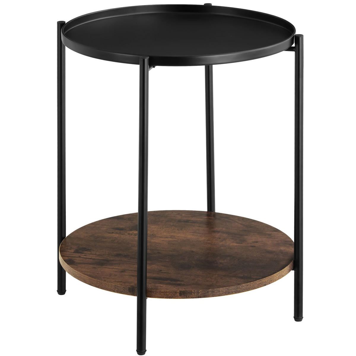 BEISTELLTISCH Sunderland,45,5 x 54,5 cm,Industrial Holz dunkel, rustikal - Rostfarben, Holz (45.5/45.5/54.5cm) - tectake