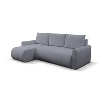 ECKSOFA Sprento Dunkelgrau, aus Boucle-Stoff, mit Schlaffunktion und Bettzeugfach - Dunkelgrau, Holzwerkstoff/Textil (230/149cm) - Bettso