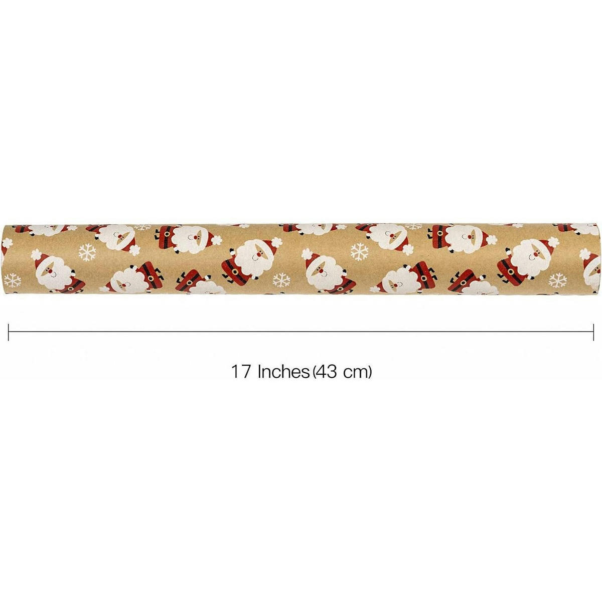 GESCHENKPAPIERROLLE Weihnachtsmann Rot/Weiß 43 cm x 10 m - Multicolor, Papier (4/4/43cm)