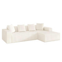 SOFA L-FORM, TIEFE SITZE, MODULAR - Weiß, Textil (146/261cm)