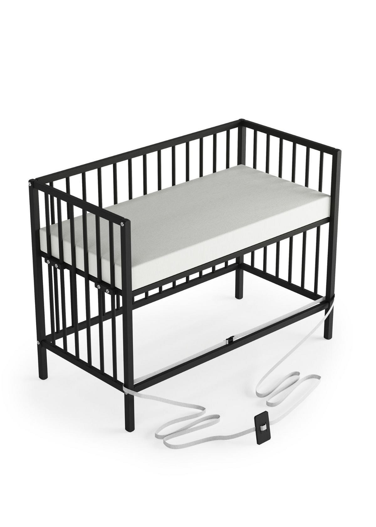 BEISTELLBETT Matratze Cloud Air & Umbauseite Black Edition Dreamy 4 in 1 Bett - Schwarz, Holz (120/90/60cm) - Sämann – make a difference.