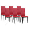 STUHL MILANO Lederimitat Metallbeine 6er Set Rot - Rot, Kunststoff/Metall (42/98/43cm) - Albatros