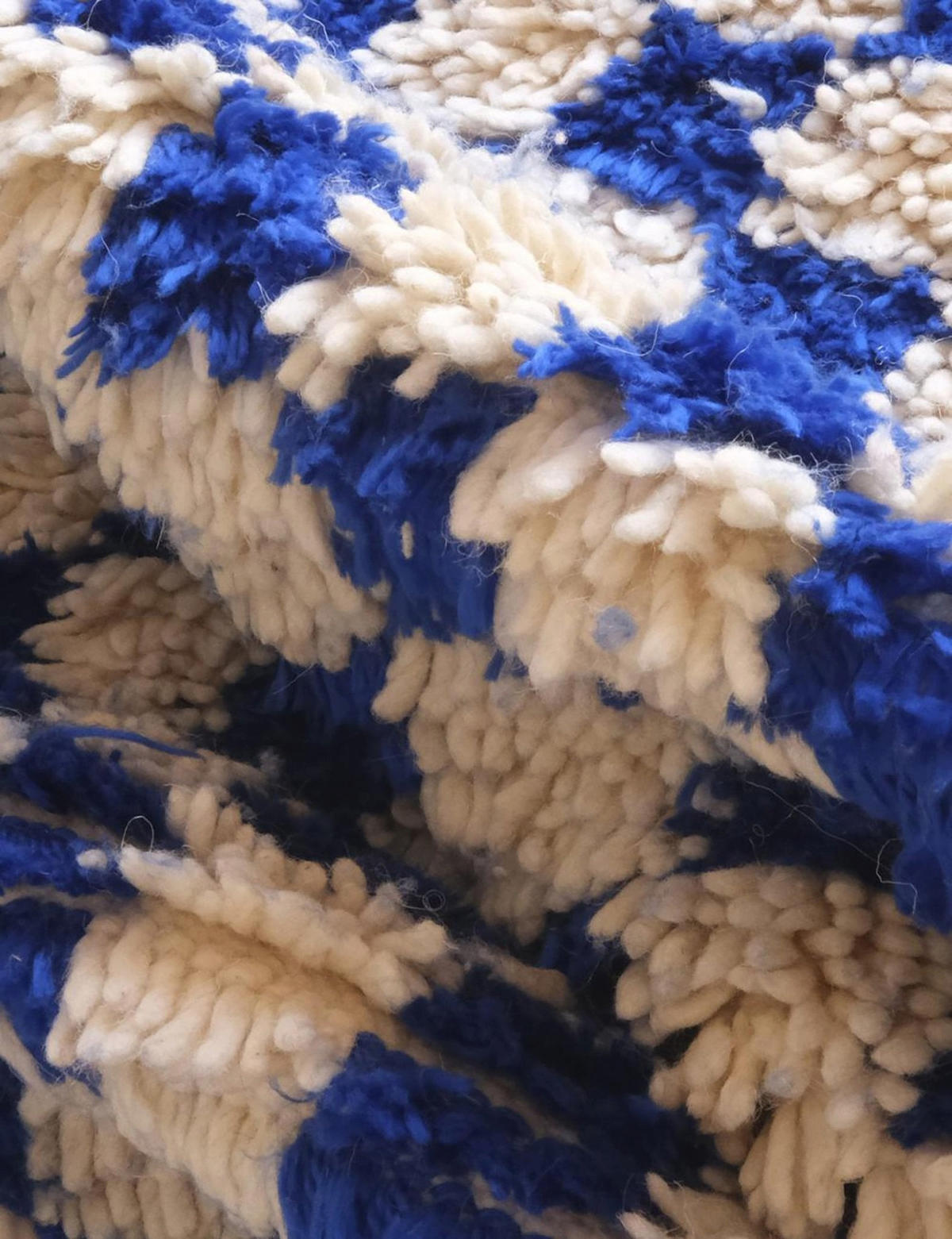 BERBERTEPPICH marokkanisch quadratisch kariert 200x 300 cm - Blau, Naturmaterialien (200/300cm) - AFK Living