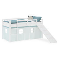 HOCHBETT 90/200 cm Weiß Rutsche Mint / Kiefer - Weiß/Mintgrün, Holz/Textil (90/200cm) - Homestyle4u