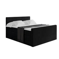 BOXSPRINGBETT mit Matratze H3|H4 und Lattenrost - TOLO-Z KING 200x200 Cord - Schwarz - Schwarz, Holzwerkstoff (200/200cm) - ALTDECOR
