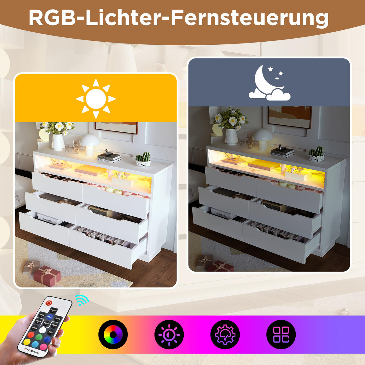 ANRICHTE Weiß 120/40/85 cm - Weiß, Holz (120/85/40cm) - PANGIVO