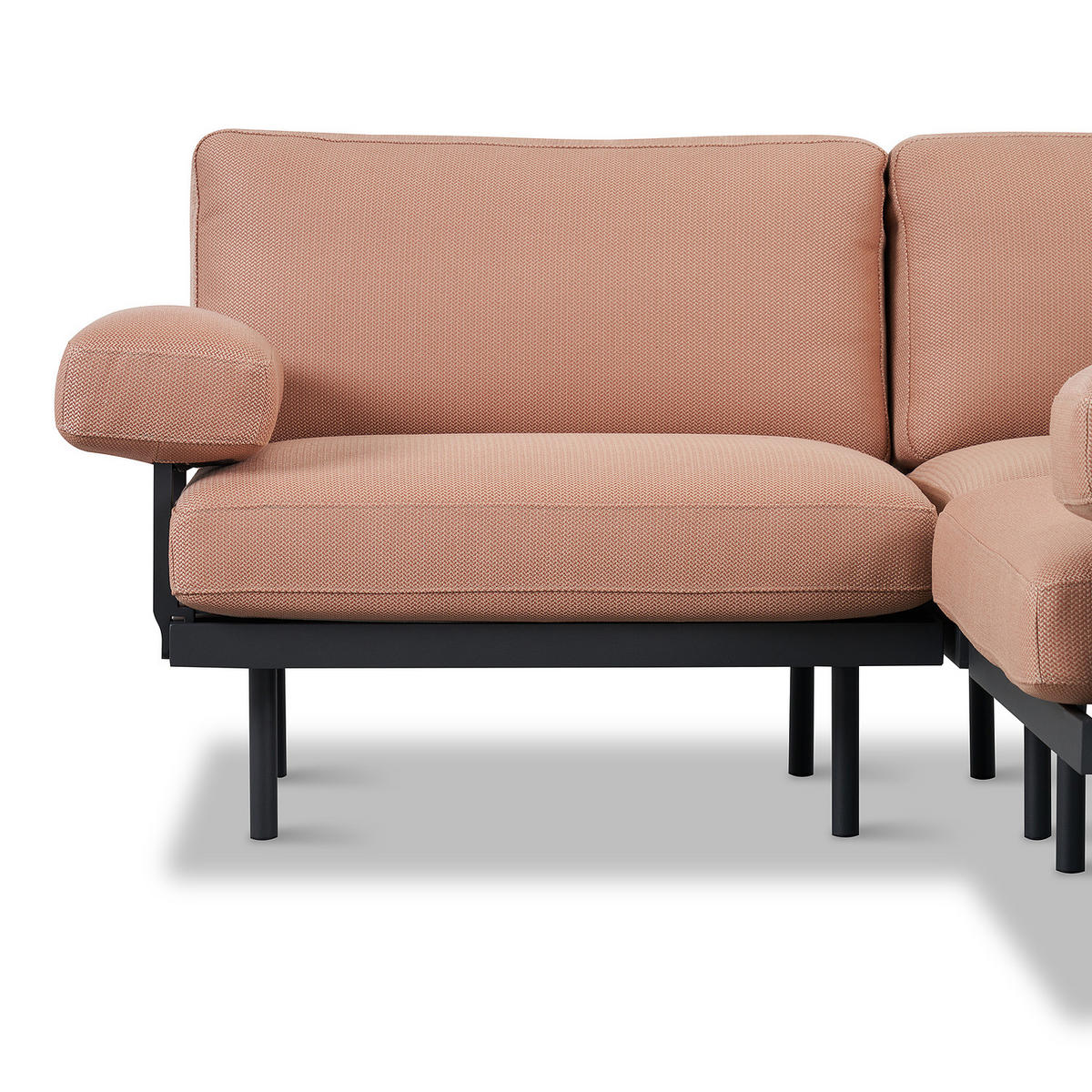 OUTDOOR-ECKSOFA - Rosa, Textil/Metall (186/80/186cm) - home24