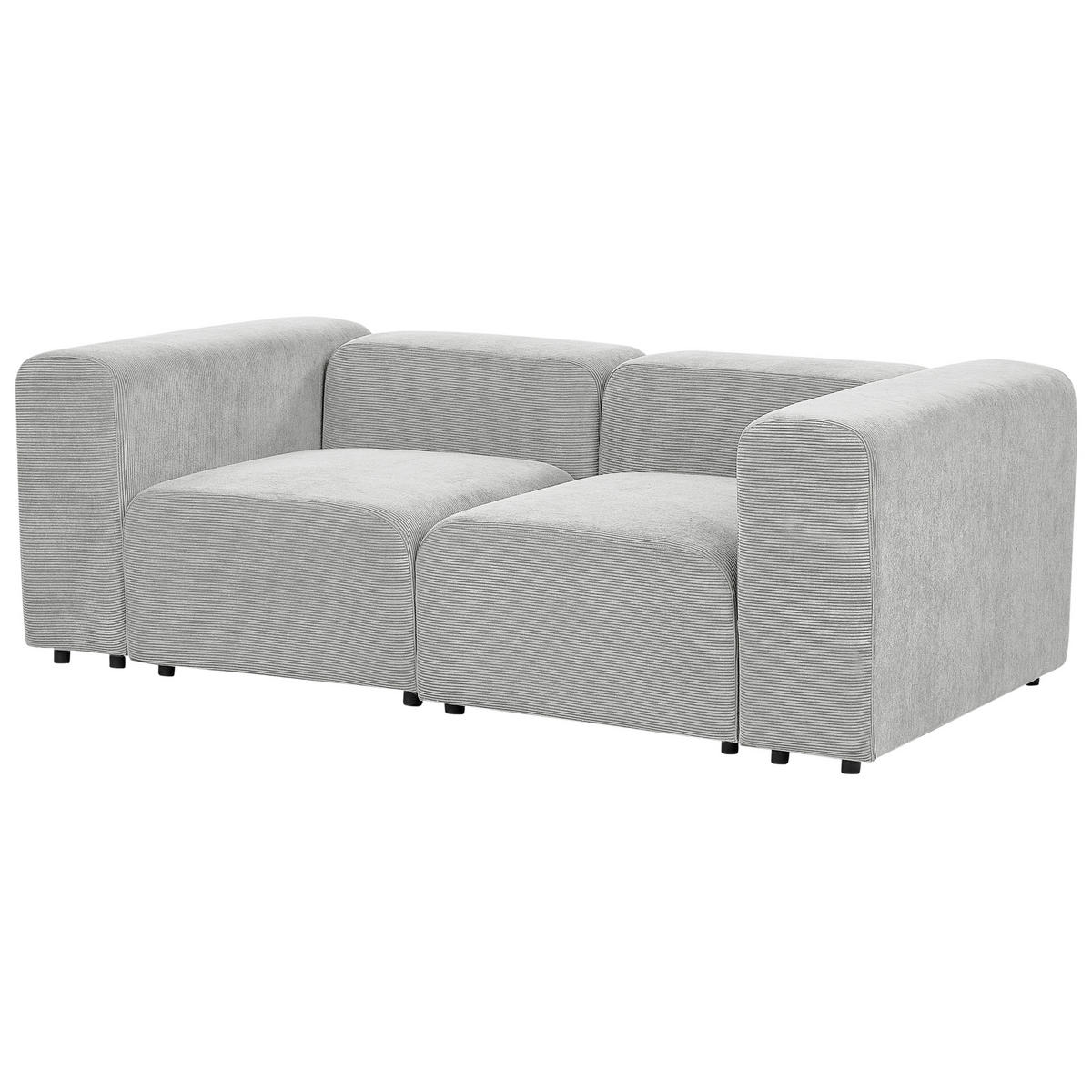 2-SITZER-SOFA Cord grau Falsterbo - Grau, Textil (204/70/105cm) - Beliani