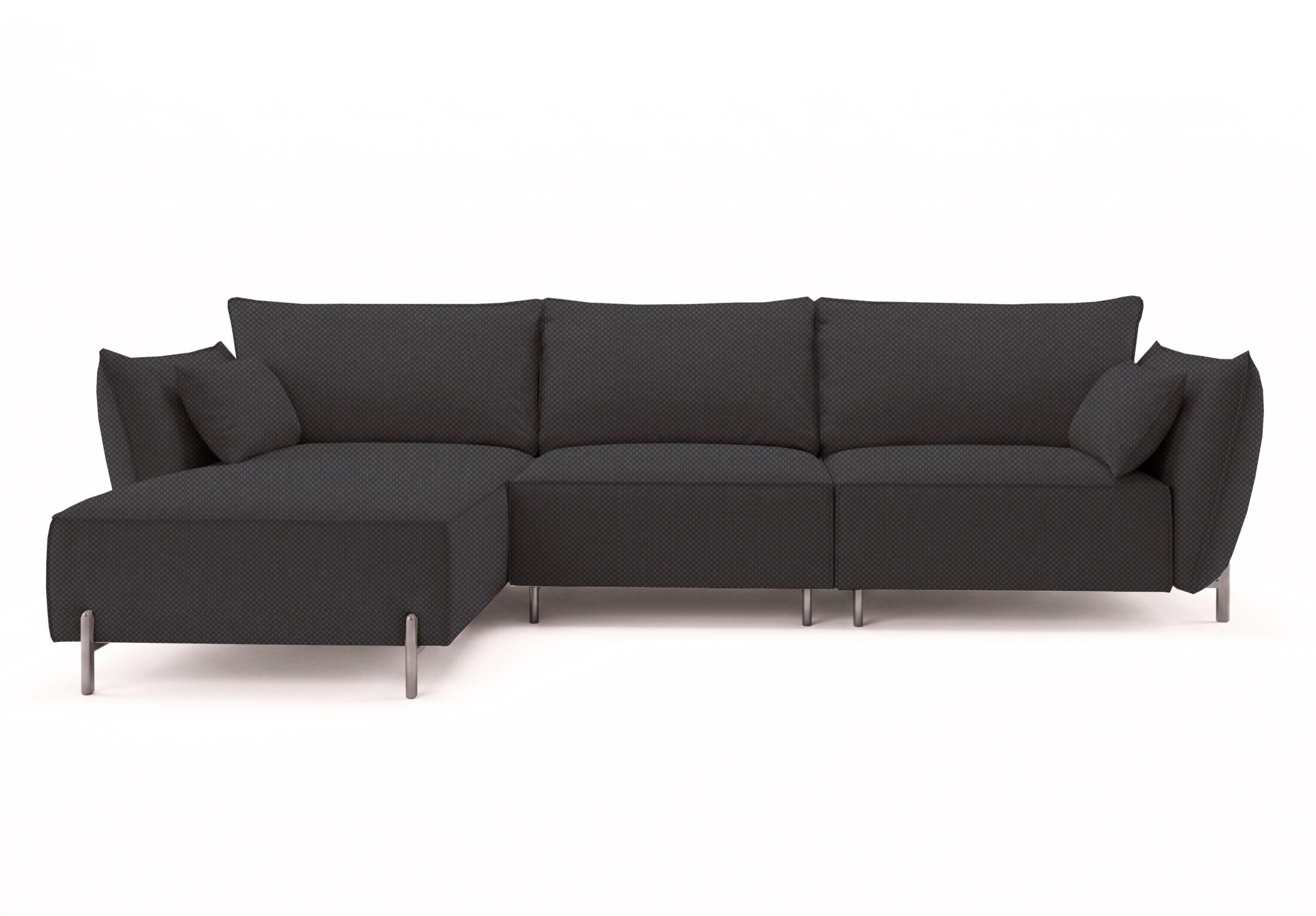 GARTENECKSOFA für Terrasse und Garten, Stoff Sunlight, Graphit, Links, SUNMEE - Dunkelgrau, Holz (238/90/165cm) - Kaiser Möbel