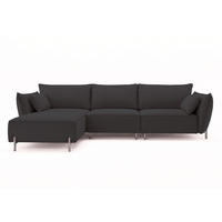 GARTENECKSOFA für Terrasse und Garten, Stoff Sunlight, Graphit, Links, SUNMEE - Dunkelgrau, Holz (238/90/165cm) - Kaiser Möbel
