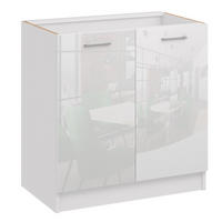 KÜCHENUNTERSCHRANK D80 2D weiss glanz - Weiß Hochglanz, Holzwerkstoff (80/82/44cm) - roe furniture
