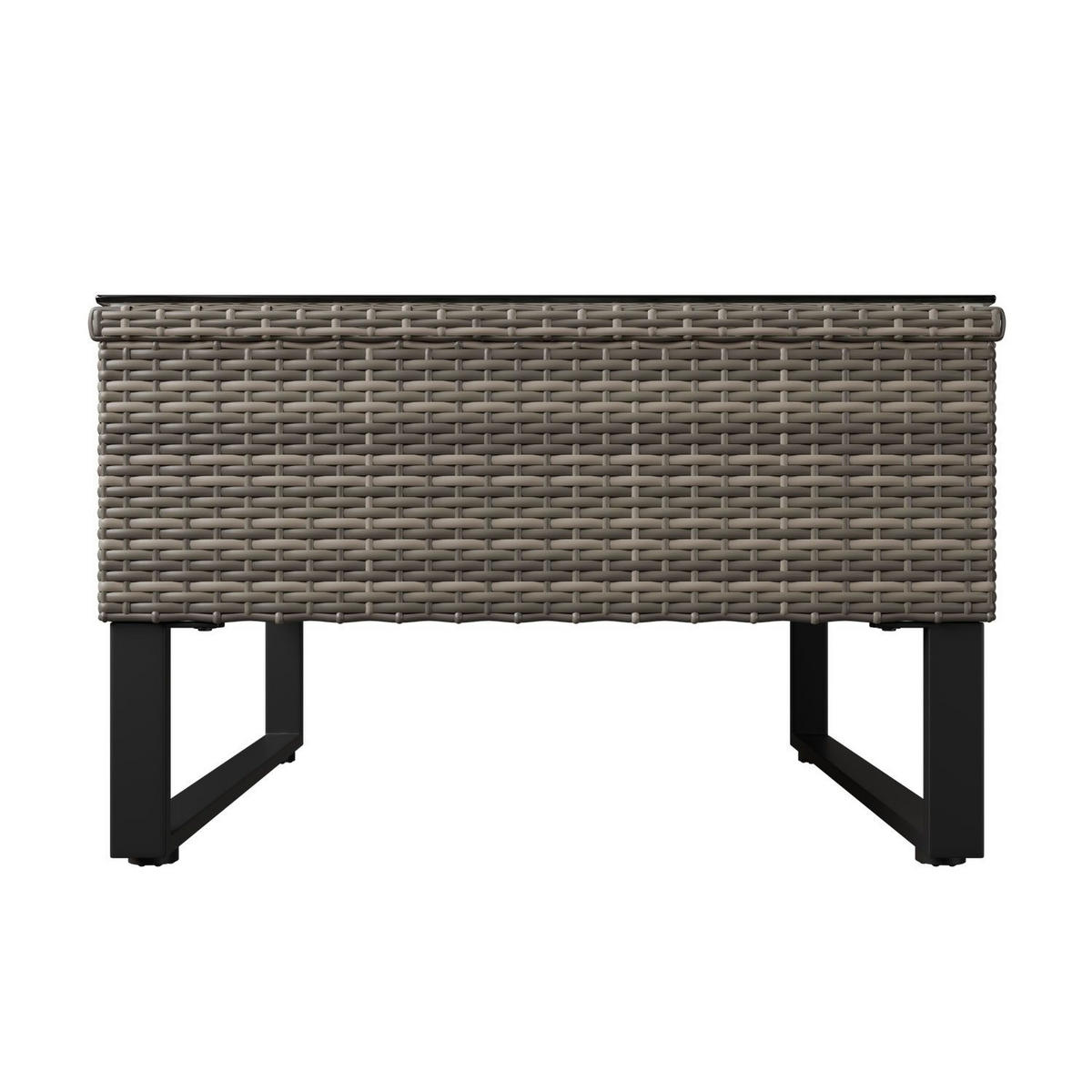 LOUNGEGARNITUR Santorini grau-meliert / grau - Grau, Kunststoff/Metall - Juskys