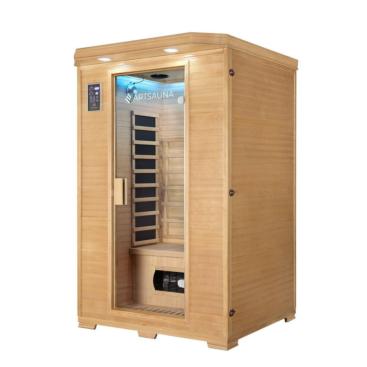 INFRAROTKABINE Oslo mit Triplex-Heizsystem & Hemlockholz - Naturfarben, Holz (120/190/100cm) - Artsauna