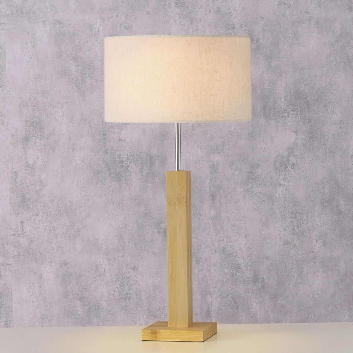 TISCHLAMPE Bambussockel Benito 57 cm - Beige, Naturmaterialien (28/28/57cm) - Boltze Home