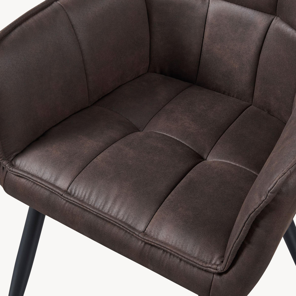 KŘESLO Birmingham - tmavě hnědá/černá, kov/textil (60/82/59cm) - [en.casa]