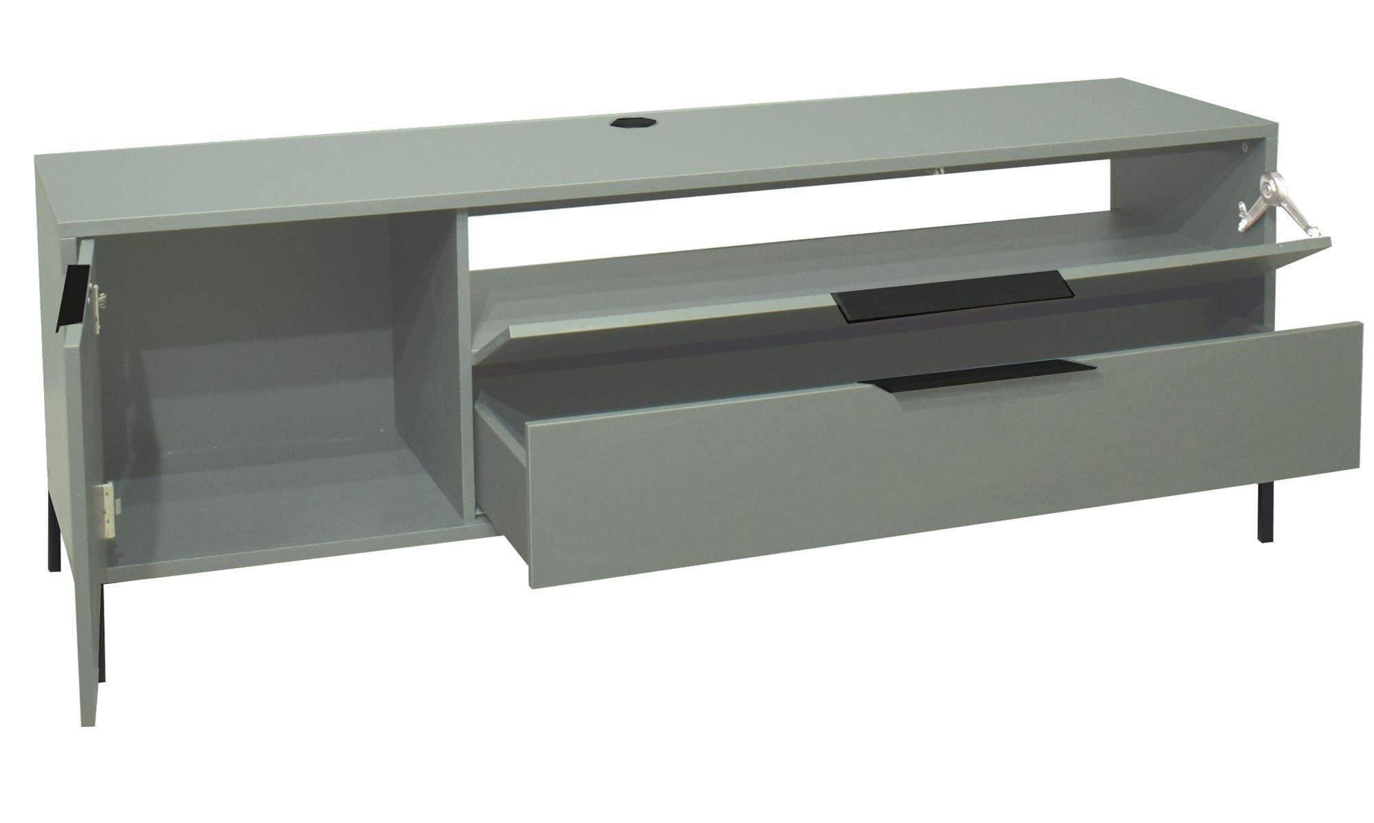 LOWBOARD Erna 168x45x62 Pinie Green matt Lack - Grün, Holzwerkstoff (168/62/45cm) - 58aufmkessel