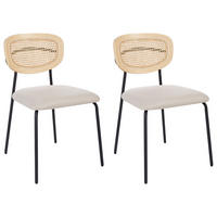 ESSZIMMERSTUHL 2er-Set Metall Hellbeige Mayetta - Beige, Metall (50/81/51cm) - Beliani