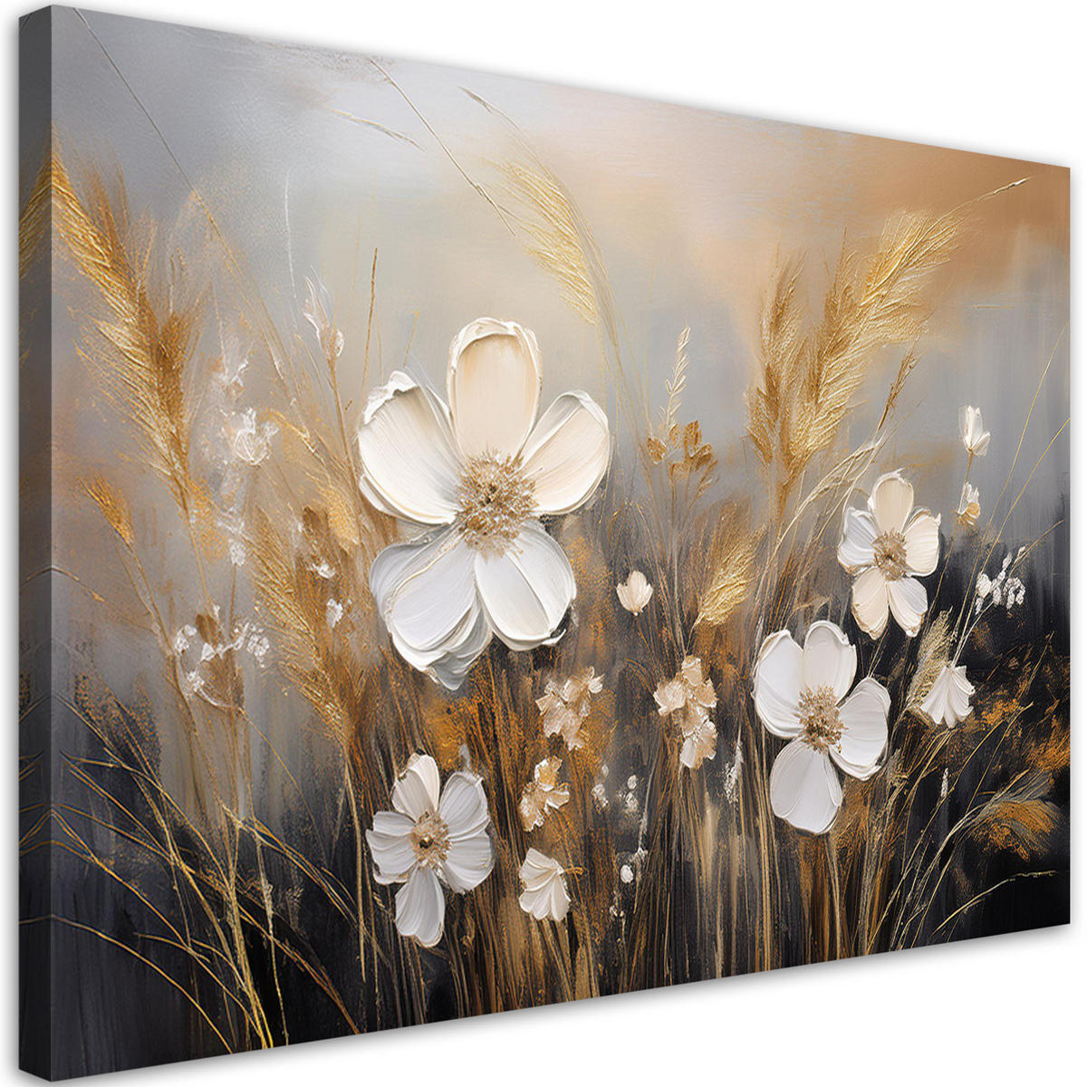 WANDBILD boho beige grasfeldblumen - Beige, Textil (60/40cm) - Feeby