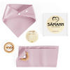 BABY Geschenkset 4-tlg. zur Geburt mit Halstuch, Rassel, Karte, Schmusetuch rosa - Rosa, Textil (10/10cm) - Sämann – make a difference.