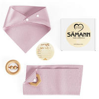 BABY Geschenkset 4-tlg. zur Geburt mit Halstuch, Rassel, Karte, Schmusetuch rosa - Rosa, Textil (10/10cm) - Sämann – make a difference.