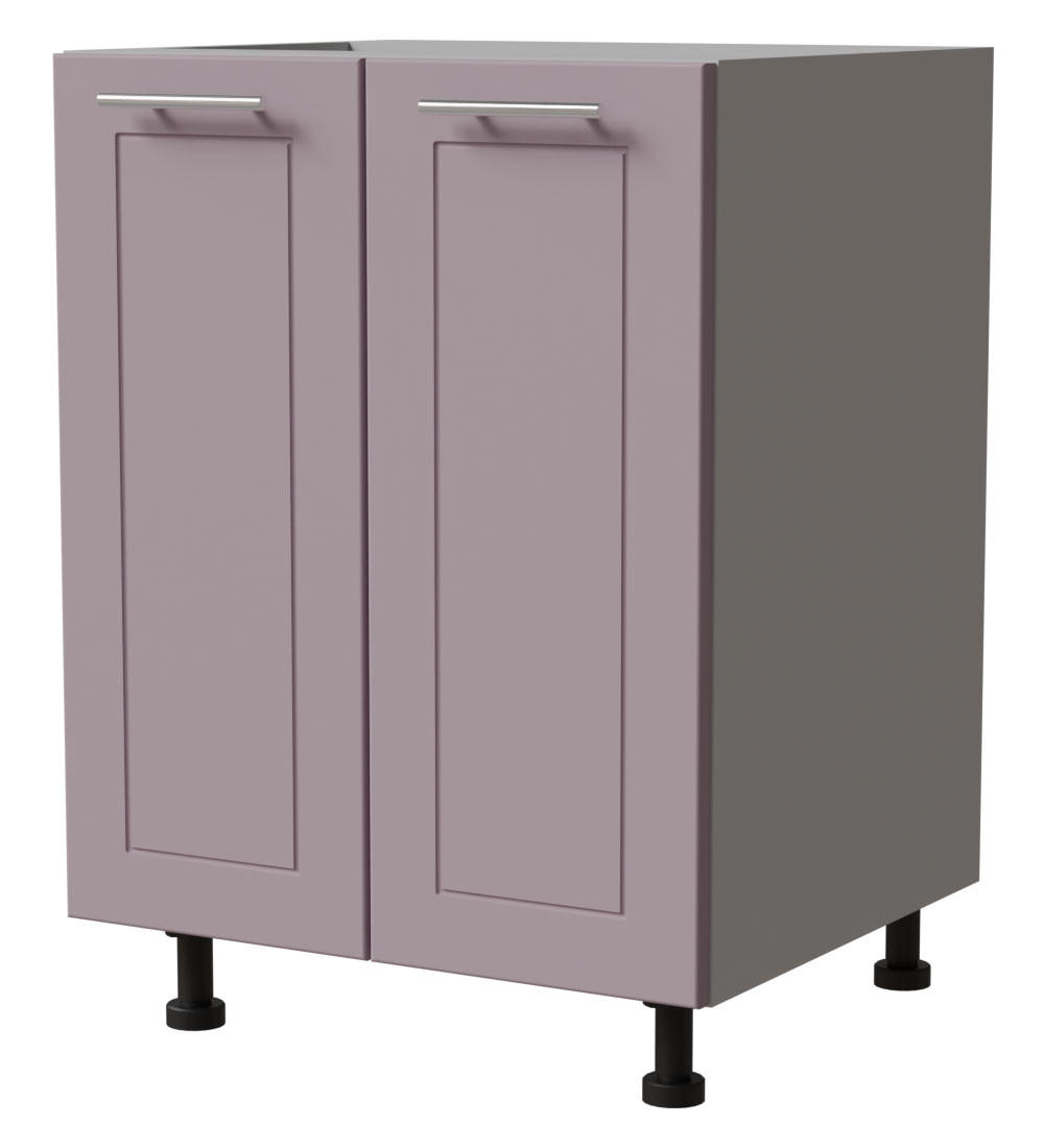 UNTERSCHRANK Bari D11/60 Grau / RAL 4009 pastellviolett 60 / 50 / 82cm - Violett/Grau, Holz/Holzwerkstoff (60/82/50cm) - Feldmann-Wohnen