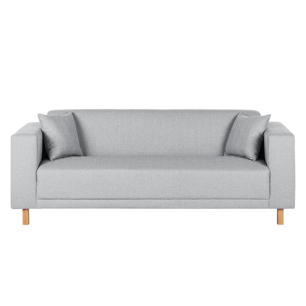 3-SITZER SOFA - Webstoff - Silberfarben, Textil (217/76/80cm) - home24