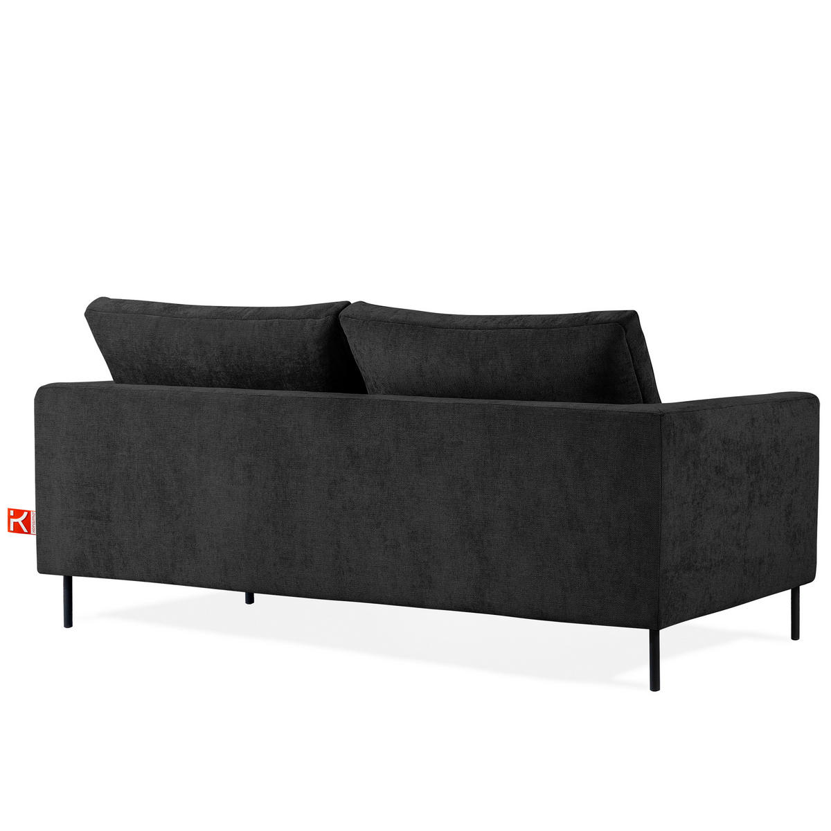 SOFA LUMO, 3-Sitzer, Anthrazit - Anthrazit/Schwarz, Holz/Holzwerkstoff (198/90/95cm) - KONSIMO®