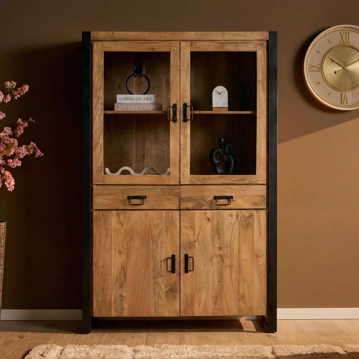 VITRINE Britt Braun 45/115/180 cm - Braun, Holz (115/180/45cm) - Starfurn