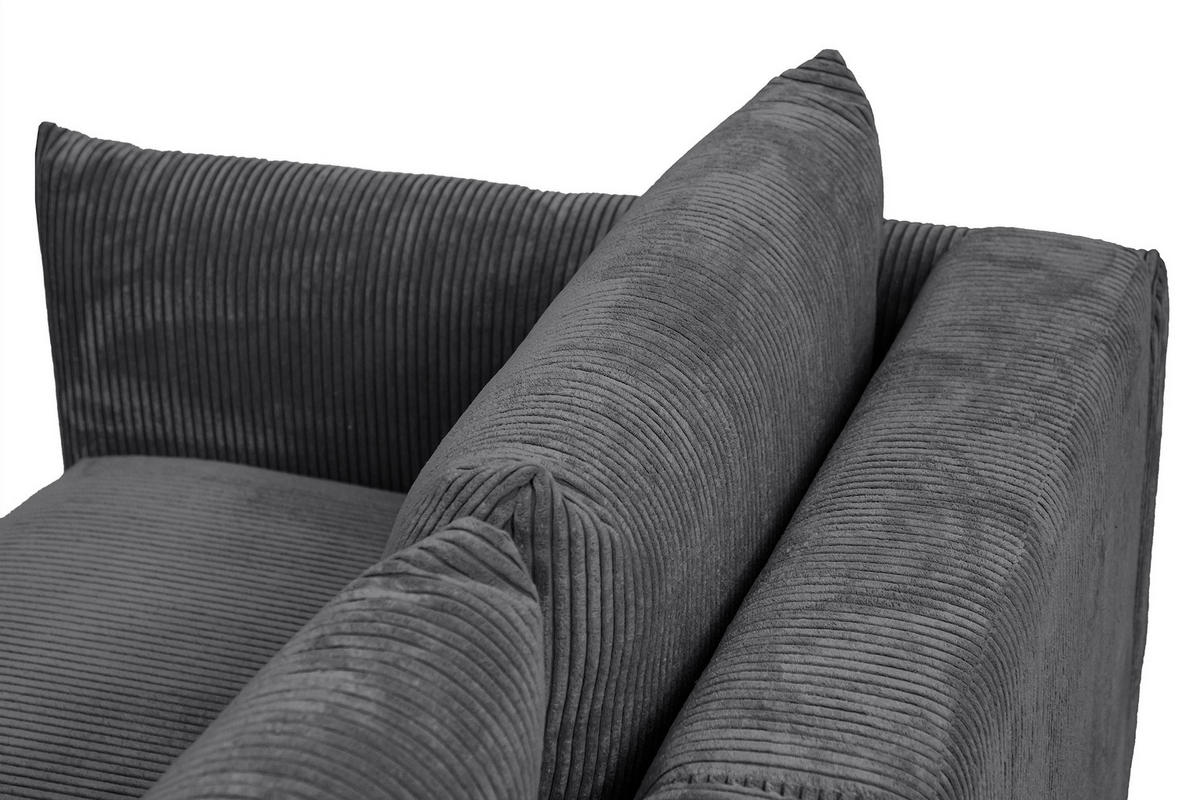 SOFA TAUER 3-Sitzer, dunkelgrau - Dunkelgrau/Schwarz, Holzwerkstoff/Kunststoff (112/84/206cm) - Courtois Laville