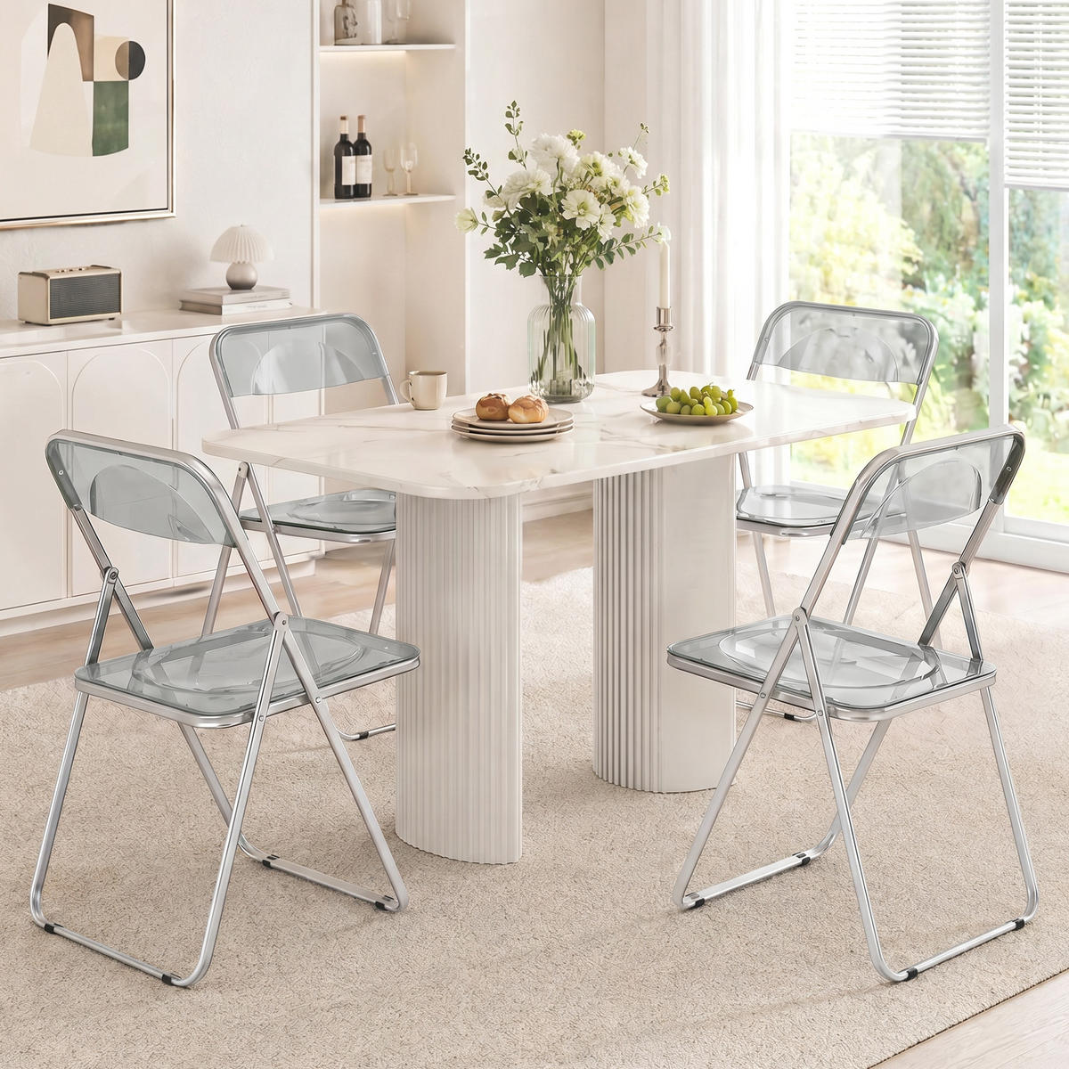 KLAPPSESSEL Grau 4 Stück - Grau, Kunststoff (47/75/48cm) - GiPP