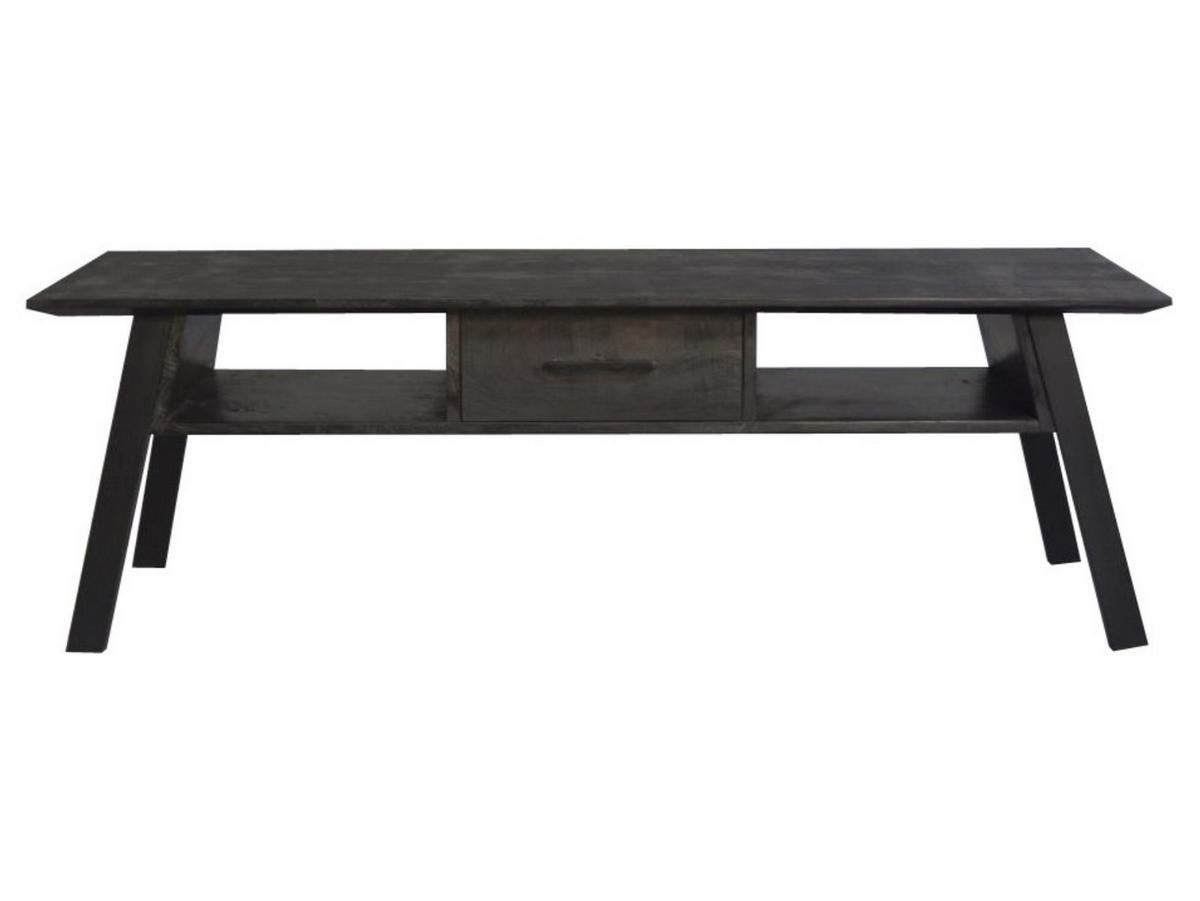 TV Board Berlin Mangoholz 150 cm / 40 cm Schwarz - Schwarz, Holz (150/50/40cm) - Villa Möbel