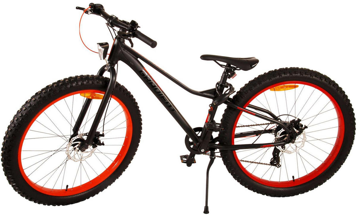 KINDERFAHRRAD Gradient - Jungen - 26 Zoll - 7-Gang - Scheibenbremse - Schwarz - Schwarz/Orange, Metall (77cm) - TPFSports