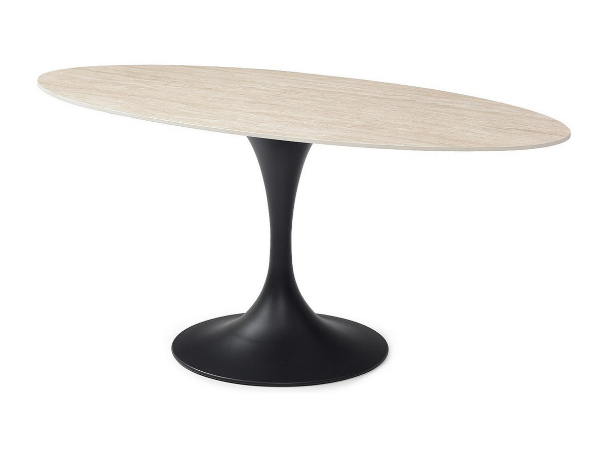 ESSTISCH - 8 Personen - Keramik - Schwarz, Beige - ELVA - Beige/Schwarz, Keramik (90/180/78cm) - Vente-Unique