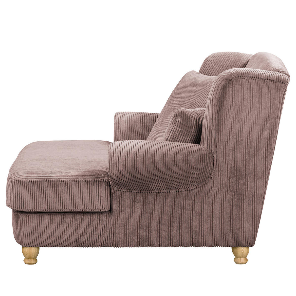 XXL SESSEL - Cord - Mauve, Holz/Textil (135/100/128cm) - home24