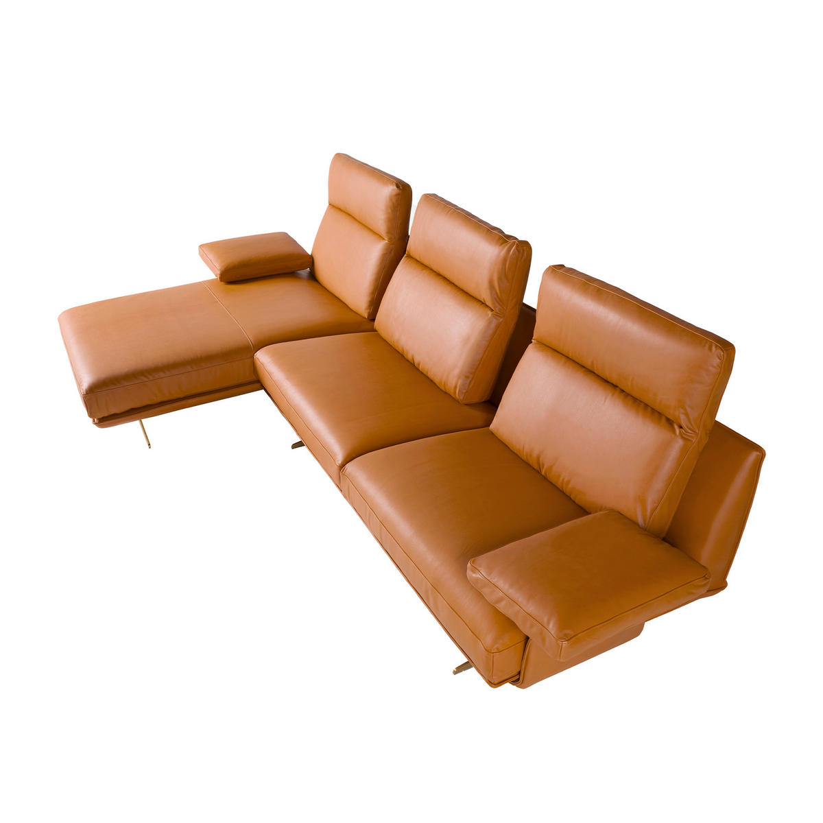 ECKSOFA Linkes Chaiselongue-Sofa aus braunem Terrakotta-Leder 333/169/102 cm - Terracotta, Leder (333/169cm) - ANGEL CERDA