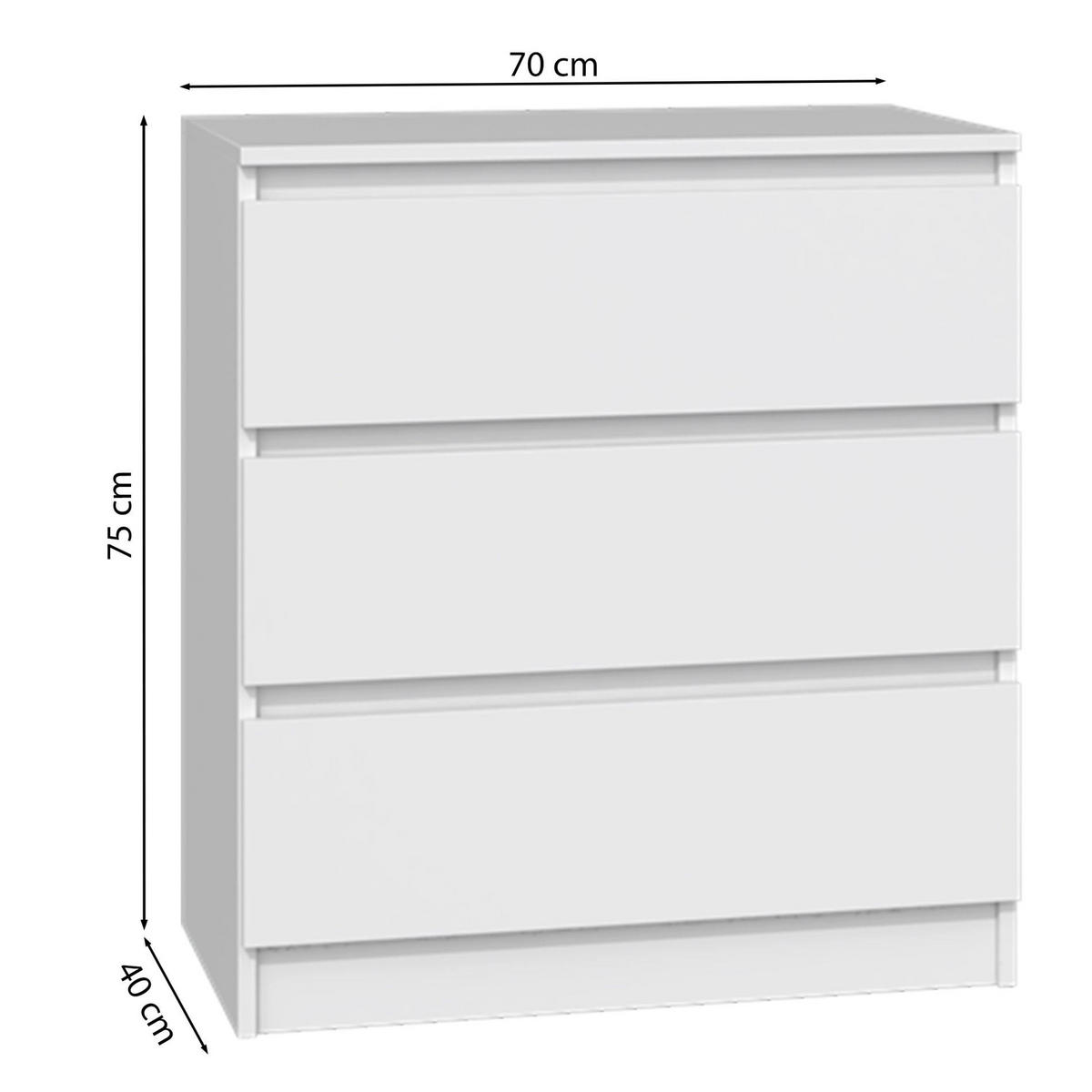KOMMODE Malwa greige, 75 x 70 x 40 cm - Kaschmir, Holzwerkstoff (70/75/40cm) - Selsey