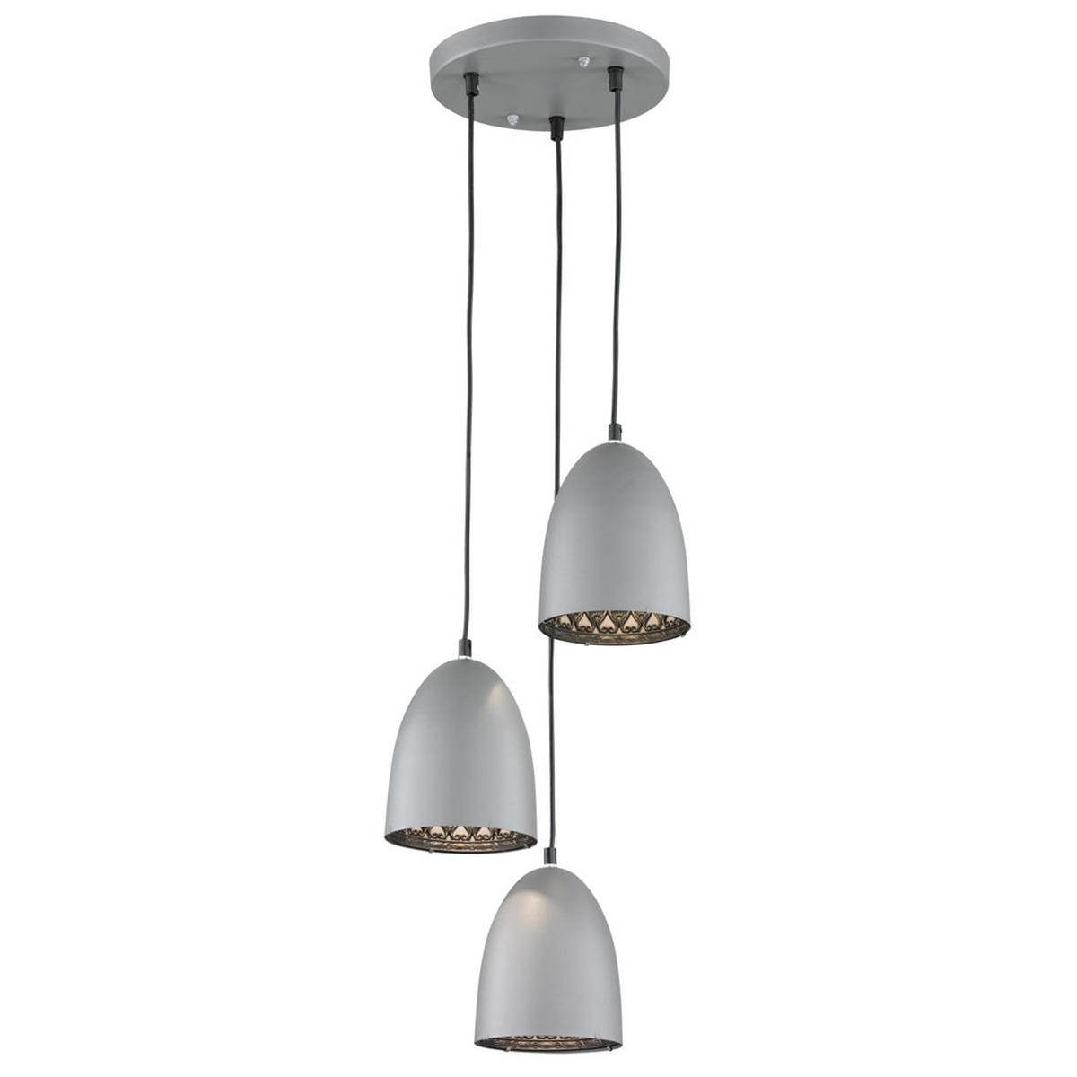 HÄNGELEUCHTE Jonny Metall Grau - Grau, Metall (24/24/150cm)