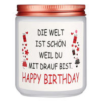 DUFTKERZE Happy Birthday Freesia Sojawachs 50 Stunden Brenndauer - Multicolor, Paraffin (9.2cm)