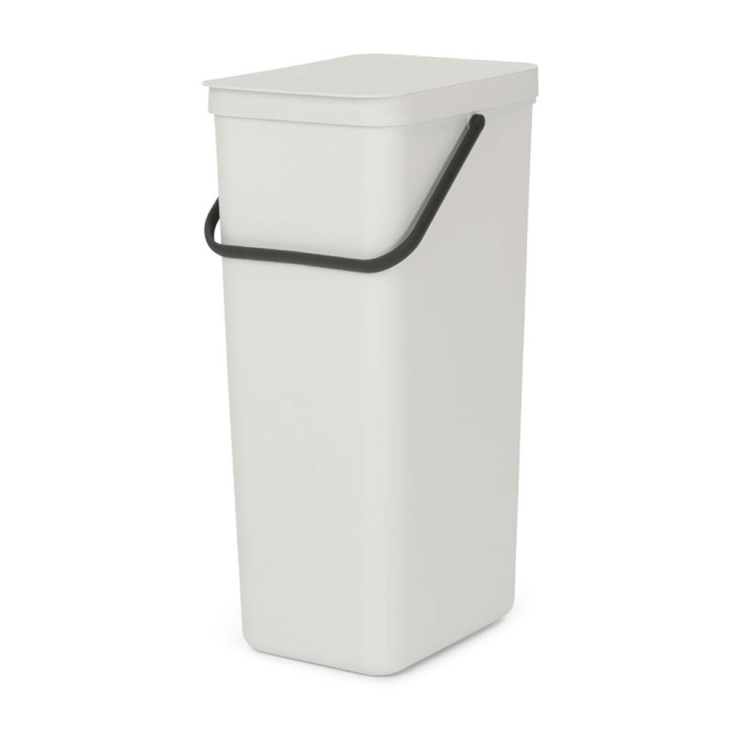 MÜLLEIMER Mit Stay Open Deckel 40 Liter 62 x 26,8 x 34,5 cm Kunststoff Hellgrau - Grau, Kunststoff (26.8/62/34.5cm) - PROREGAL