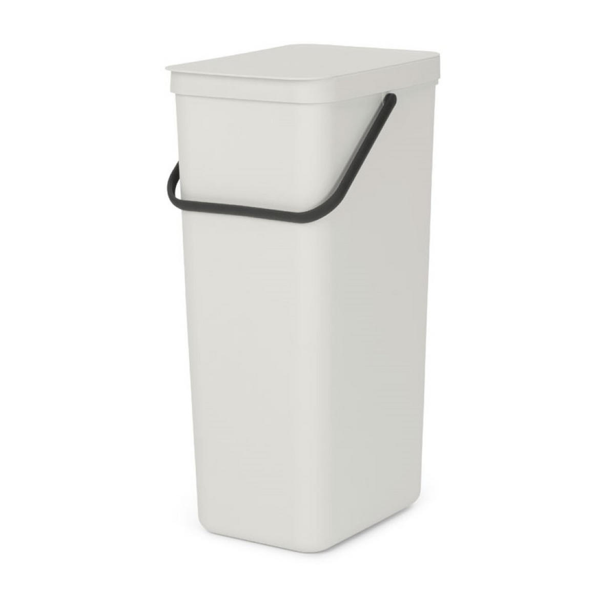 MÜLLEIMER Mit Stay Open Deckel 40 Liter 62 x 26,8 x 34,5 cm Kunststoff Hellgrau - Grau, Kunststoff (26.8/62/34.5cm) - PROREGAL