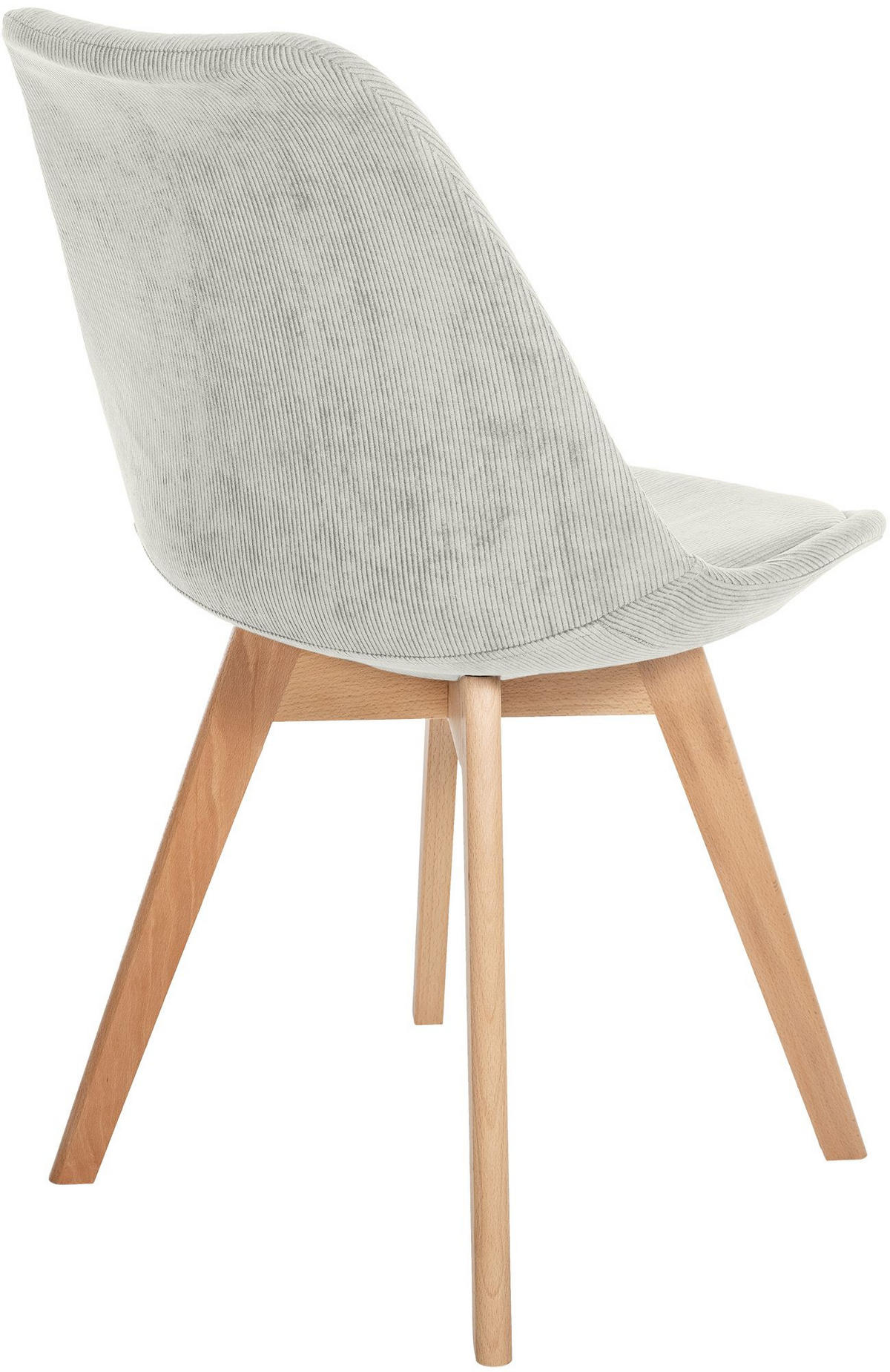 STUHL Cord Hellgrau - Eukalyptusholzfarben/Hellgrau, Holz/Textil (49/83/50cm) - CLP