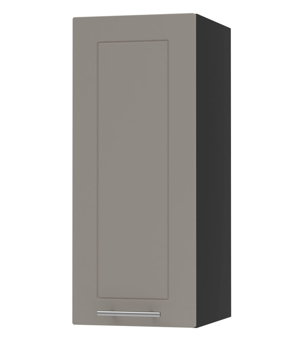 KÜCHENHÄNGESCHRANK Kvantum W2/20 Schwarz / Beige Matt 20 / 32,5 / 72cm - Beige/Schwarz, Holz/Holzwerkstoff (20/72/32.5cm) - Feldmann-Wohnen