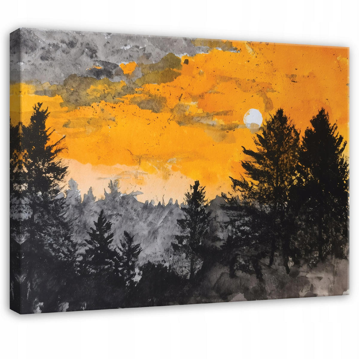 LEINWANDBILD Wald Arbres Orange 100x70 cm - Multicolor, Holzwerkstoff (100/70cm) - Wallarena