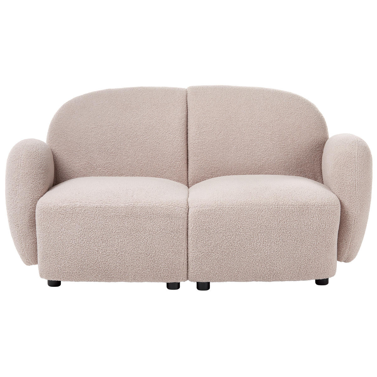 2-SITZER-SOFA Bouclé Beige Jule - Beige/Schwarz, Textil (151/77/82cm) - Beliani