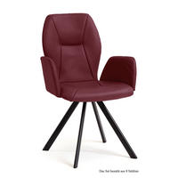 ARMLEHNSTUHL (8er-Set) Denna 58x92x60 Schwarz/Marsala - Brombeere/Schwarz, Kunststoff (60/92/58cm) - 58aufmkessel